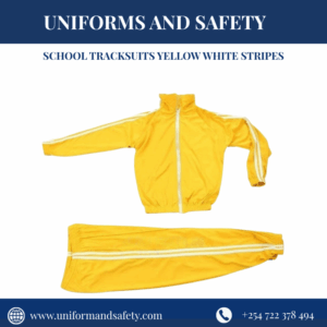 School Tracksuits Yellow White Stripes