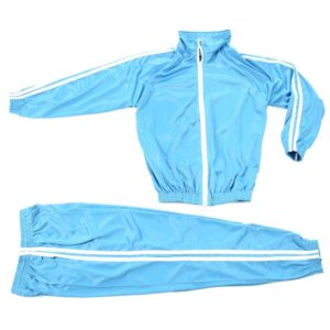 School Tracksuits Sky Blue  White Stripes