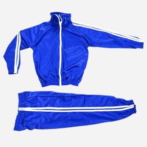 School Tracksuits Royal Blue White Stripes