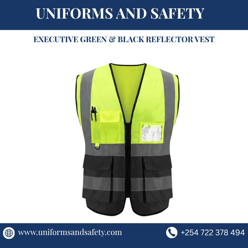 Executive Green & Black Reflector Vest