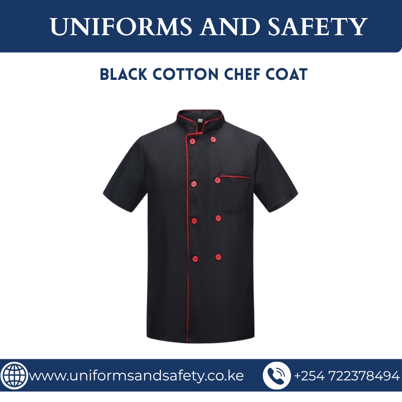 BLACK COTTON CHEF COAT
