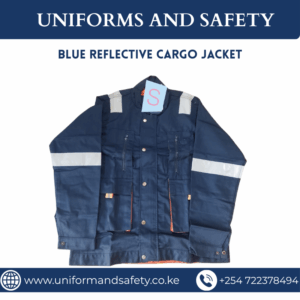 Blue Reflective Cargo Jacket